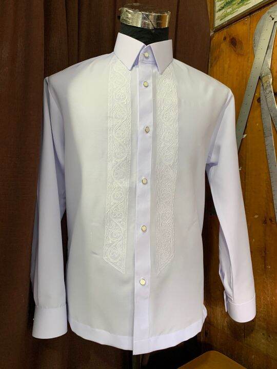 【sale】barong Long Sleeves ,white Miyake Fabric Bago Po Mag Place Ng 