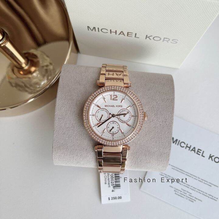 ของแท้100-นาฬิกาข้อมือ-mkแท้-michael-kors-parker-mk5781-michael-kors-parker-chronograph-rose-gold-tone-ladies-watch-mk5781