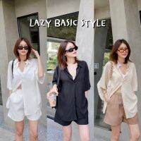 NEW IN!! LAZY BASIC STYLE???(530฿ฟรีส่ง) ชุดเซทเชิ้ต เบสิค ผ้าพริ้ว มาพร้อมกางเกงเอวสูง ทรงตรง