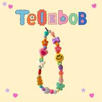 Telebob ??multicolor สายคล้อง,ที่ห้อยมือ l ถือ พร้อมส่ง ลายดอกไม้น่ารัก หลากสี สไตล์เกาหลี ถูกที่สุด Casetify,skinnydip