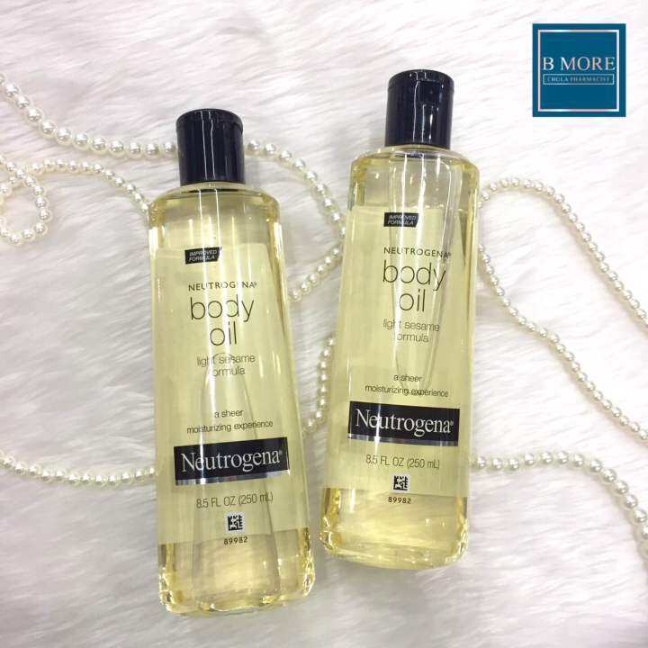 Neutrogena Light Sesame Body Oil 250ml บอดี้ออยบำรุงผิว สูตรเข้มข้น เนื้อบางเบา ไม่เหนียวเหนอะหนะ 250 ml