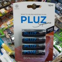 ถ่านชาร์จ SPA PLUZ Supreme Size AA คายประจุช้า 3000mAh แพค4ก้อน ของแท้บริษัท