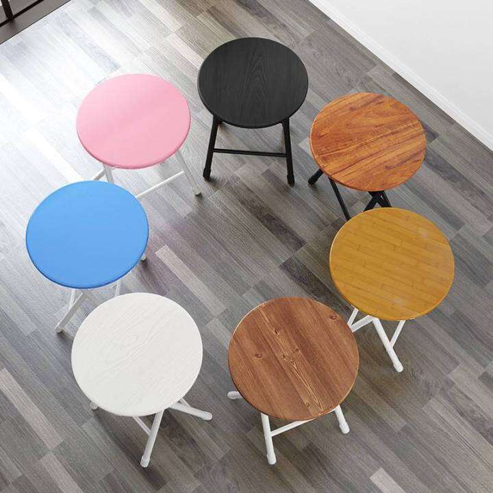 Simple Portable Small Solid Wood Folding Chair with Backrest Space