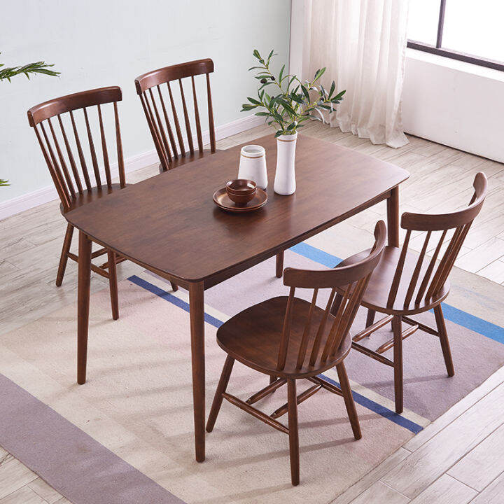Nordic Simple All Solid Wood Dining Table and Chair Malaysia Original