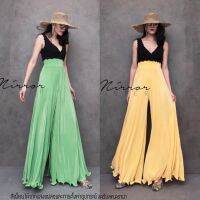 (นางแบบใส่ชุดขาย) CH Chic Pleat Wide PanTs กางเกงพลีท แต่งขอบเด้ง กางเกงอัดพลีท ขาบาน สีสวยได้ใจแน่นวนเนื้อผ้าพรีเมียม สวยเกินบรรยาย สีสวยสดใส