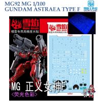 ดีคอลน้ำ [SNOW FLAME] SMG 92 s GUNDAM ASTRAEA TYPE F MG 1/100 FLUORESCENT WATER DECAL SMG 92 MG92 MG 92