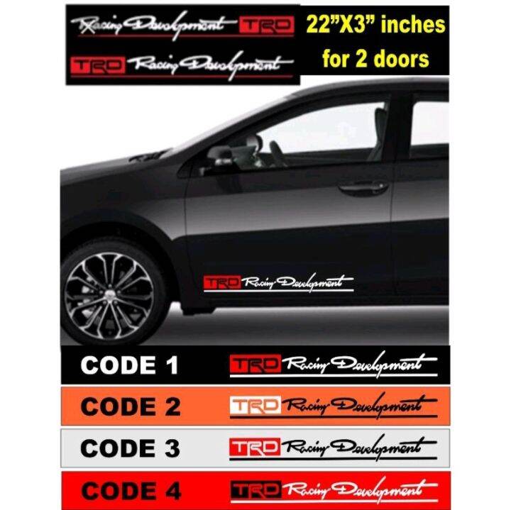 TRD Racing Development Sticker Design for Toyota Doors 2pcs | Lazada PH