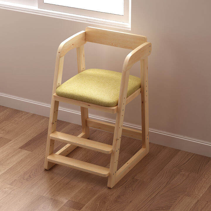 Children's Dining Chair Solid Wood Study Chair Writing Chair Liftable