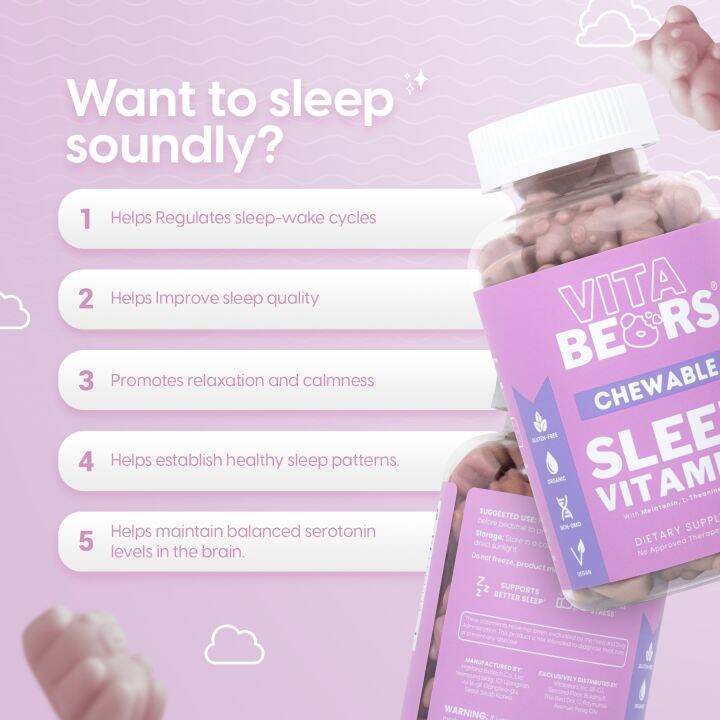 Vitabears Sleep Vitamins Chewable Gummies with Melatonin