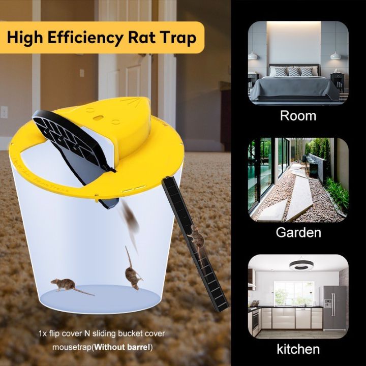 Smart Mouse Trap Flip Slide Bucket Lid Mice Rat Trap Auto Reset