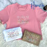 Baby tee BLOSSOM เสื้อครอป ลายดอกไม้ ผ้า Cotton