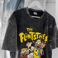 เสื้อวินเทจเสื้อโอเวอร์ไซส์ งานผ้าฟอก100% เกรดดี✅ลาย The  Flintstonesสุดเท่