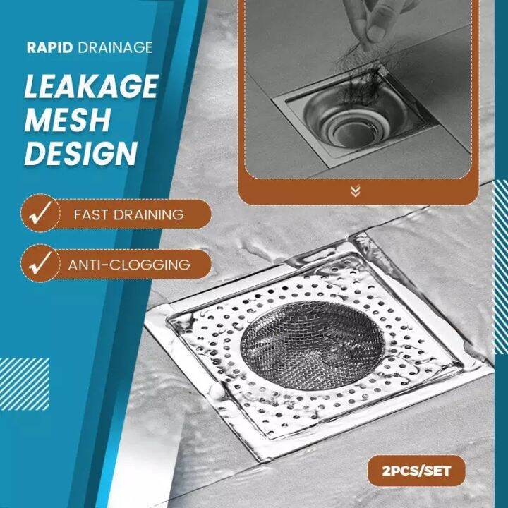 2pcs 8cm Stainless Steel Floor Drain Strainers Bathroom Kitchen Anti