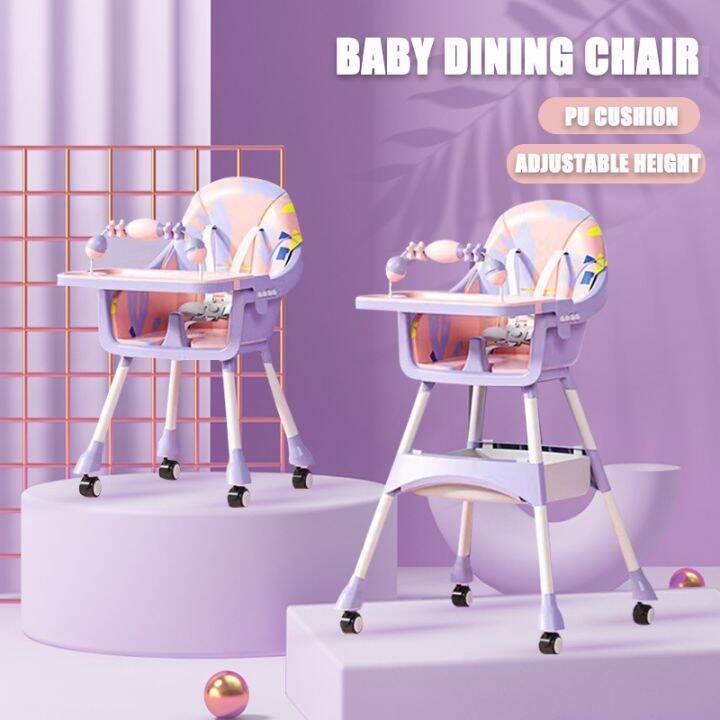 High Chair for Baby Foldable Dining Feeding Baby High Chair Adjustable