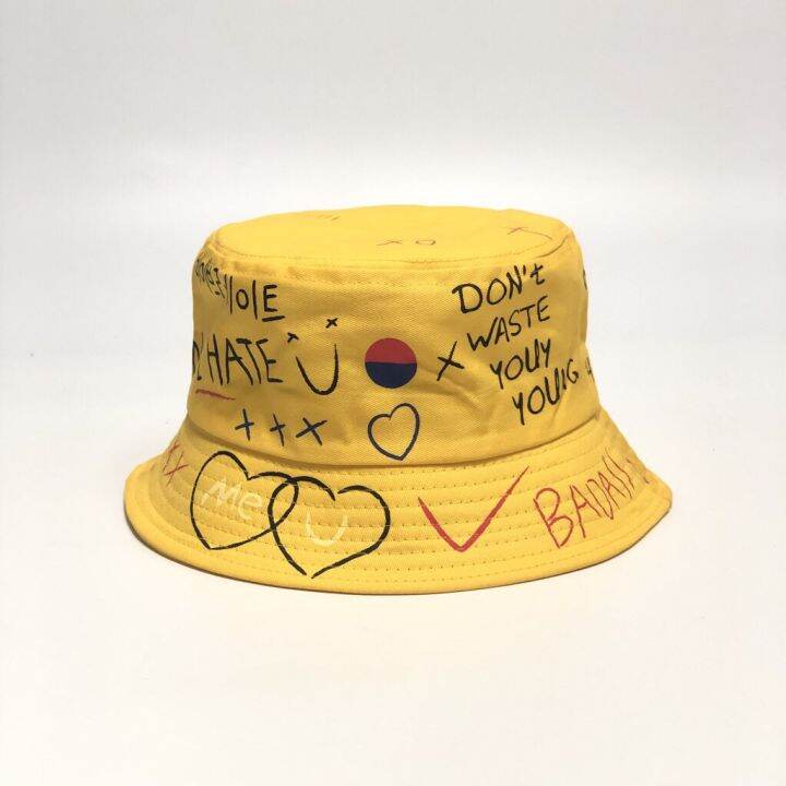 หมวกบักเก็ต-bucket-hats-ลายกราฟฟิตี-สไตล์เกาหลี-graffiti-ใครๆใส่ได้โคตรเท่มีหลายสีให้เลือก