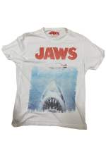 เสื้อยืด มือสอง พิมพ์ลายโปสเตอร์ภาพยนตร์ Jaws อก 19.5 นิ้ว ยาว27 นิ้ว