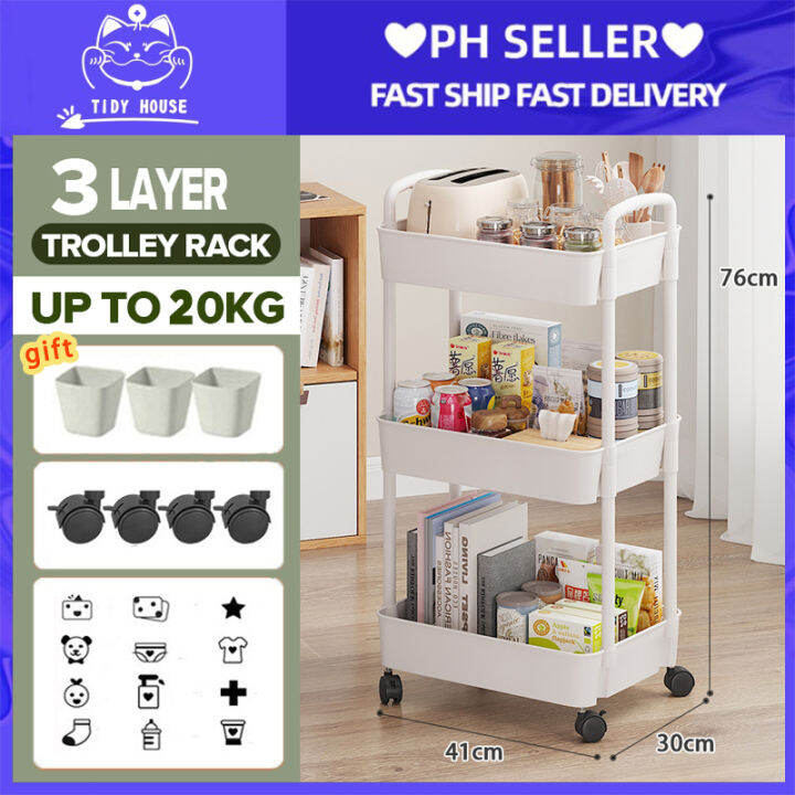 Tidy house 3 Tier Trolley Cart Organizer For Baby Organizer Storage