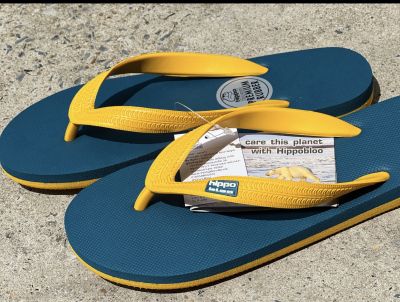 รองเท้าแตะหูหนีบ Hippobloo ผลิตจากยางธรรมชาติ100%  yellow-turkoi