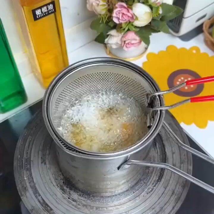 Stainless Steel Frying Pan French Fries Chicken Nuggets Food Frying Pan