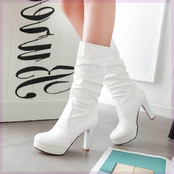 Foot Edge Women's Boots 2021 New Waterproof Platform Thick Heel Middle