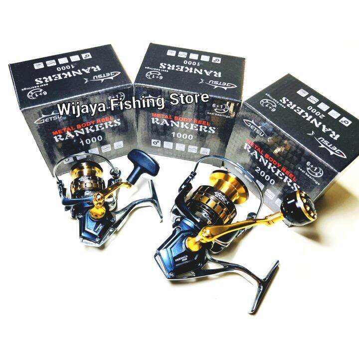 Reel Pancing Getsu Rankers 1000 2000 3000 6000 METAL BODY POWER HANDLE