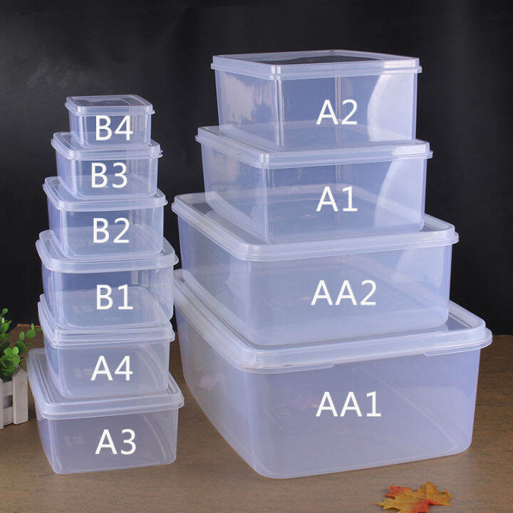 A4 Plastic Transparent Storage Box with Lid Small Size Narrow Shape