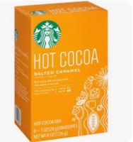 Starbucks Hot Cocoa Salted Caramel  สตาร์บัคเครื่องดื่มโกโก้ปรุงสำเร็จรสคาราเมลชนิดเค็ม 266 g ( 28 g x 8 pcs.)