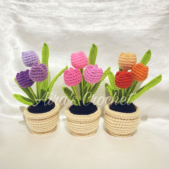 Tulips in a pot | Crochet | Amigurumi | Display | Lazada PH