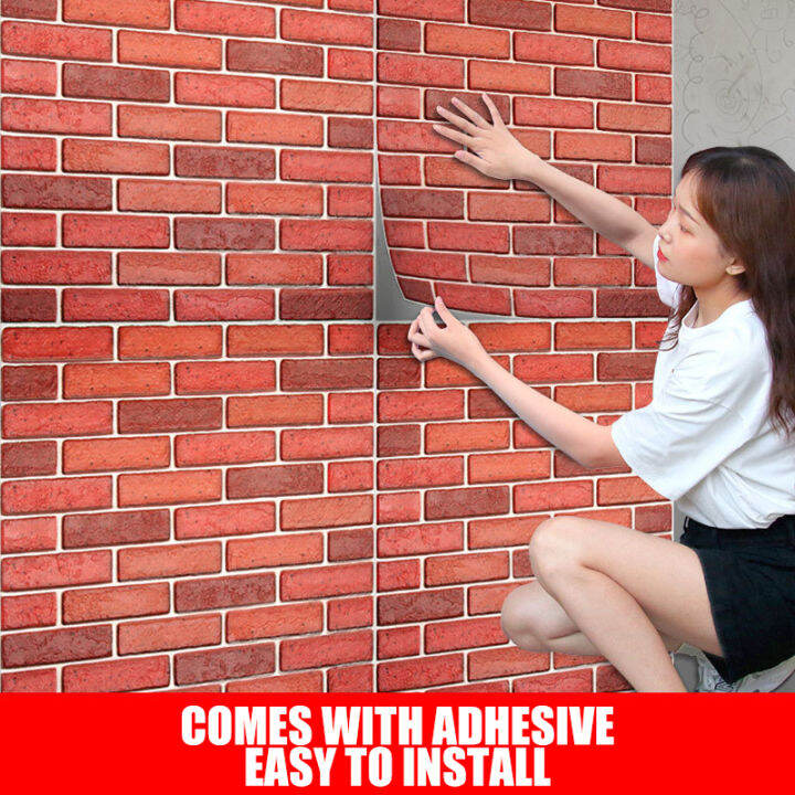 3d threedimensiona wall brick foam wallpaper vintage waterproof self