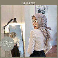 [MUSLEENA] THE FAMILY TREE SCARF . GREY CREAM +6 More Colours . ผ้าพันคอ ผ้าคลุมผมสีเทาอมครีมน้ำตาล ลายเพ้นท์ต้นไม้ ป่า น้ำ สถาปัตย์ฯของมุสลิมกรุงเทพ ลวดลายวาดมือ