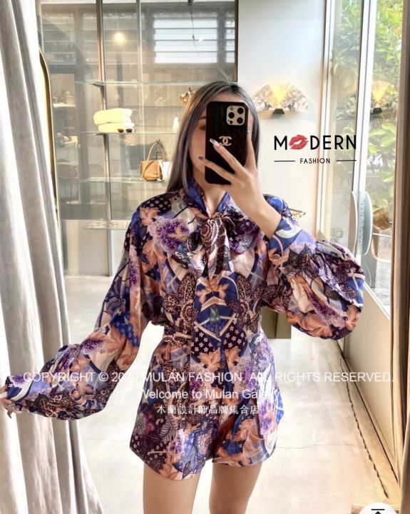 เช็ตเสื้อ-กางเกงโทนสีม่วงดูแพงมากป้ายmodern