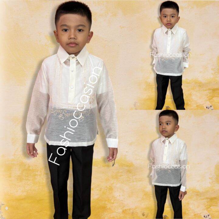 Barong Tagalog Set For Kids With Jusilin Material 