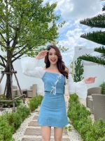 Lapin bubble set (crop+skirt) ?Lapin bubble crop cute พร้อมส่ง