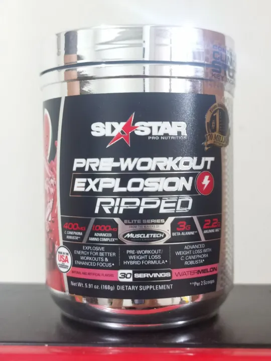 Six star pro nutrition pre workout explosion ripped preworkout by