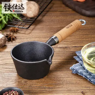 Mini Skillet Iron Pan Frying Pan Cast Iron Pot Non-stick Egg Dumplings  Artifact Cookware For Frying Saute Cooking Wooden Handle