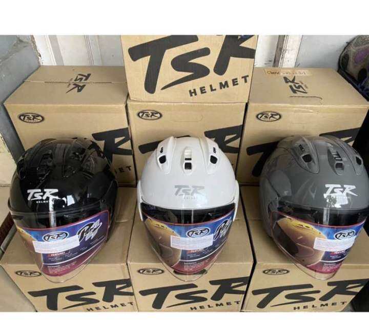 Helm half face TSR merk TSR copy arai polosan motif Lazada Indonesia