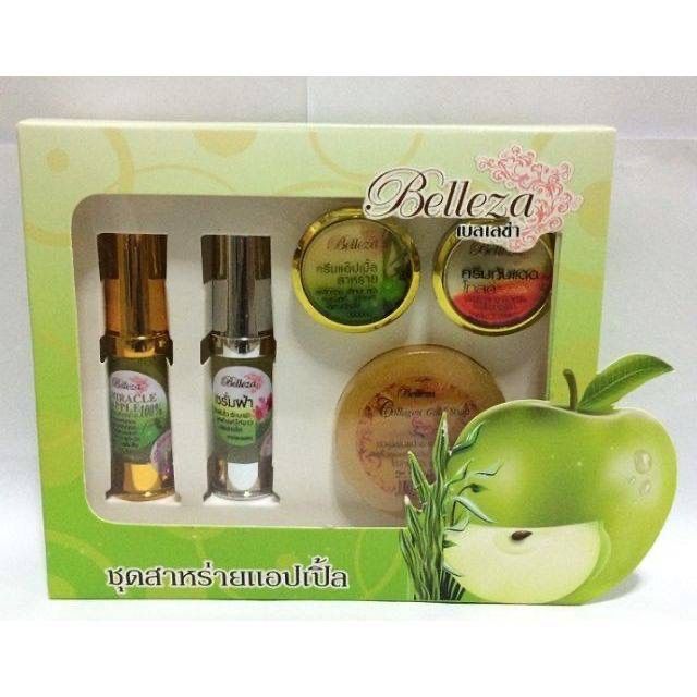 ชุดครีม-สาหร่ายแอปเปิ้ล-belleza-miracle-spirulina-apple-whitening-set