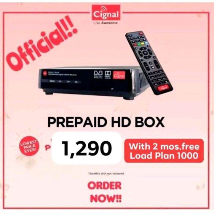 Cignal Hd Box Only With Free Mos Load Plan Lazada Ph