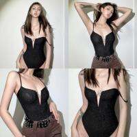 Black Gritter Bodysuit