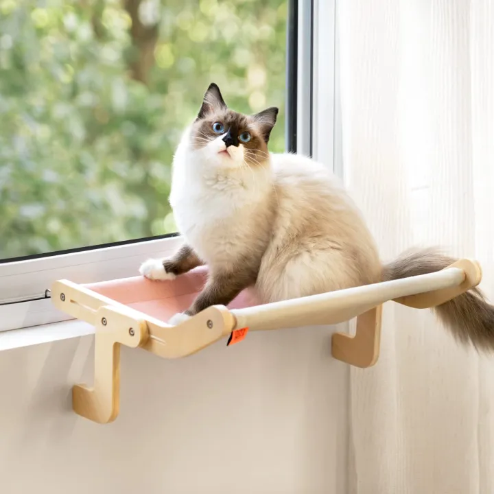 Mewoofun Large Cat Window Perch Cat Hammock for Window Cat Window Seat Bed with Reversible Mat