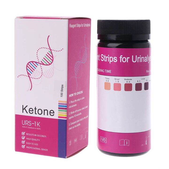 100 Strips/Set Ketone Test Paper Urine Testing Ketones Ketogenic Diet
