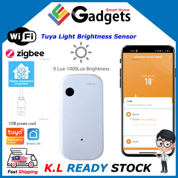 Tuya Lumination Light Brightness Wireless WiFi ZigBee Sensor works with
