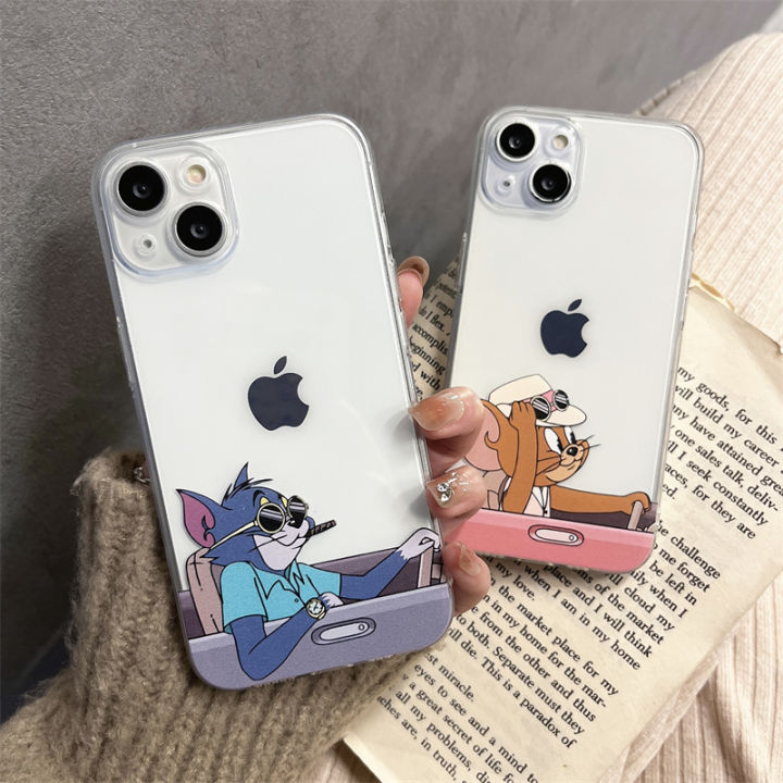 Cat and Mouse Fun Couple Driving Suitable for Apple 14promax Phone Case  Iphone13/12/11 Drop-Resistant Xsmax Case Female 15 Male 8plus Jerry Mouse  Transparent SE3 Talking Tom Cat Lazada