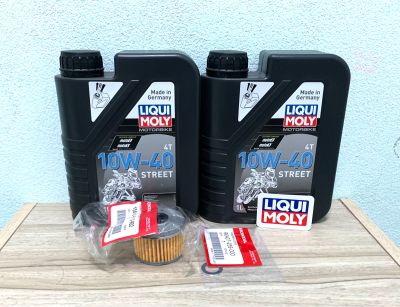 ชุดถ่ายน้ำมันเครื่อง CRF 250,300 LIQUI MOLY 10w-40 พร้อมกรองน้ำมันเครื่องแท้ศูนย์