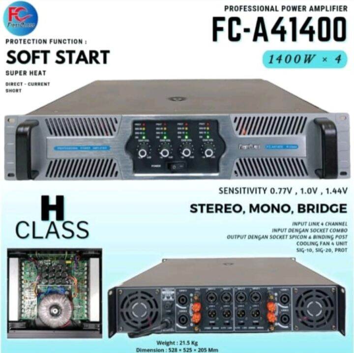 Power 4 Channel FIRSTCLASS FCA 41400 Class H Original Professional ...