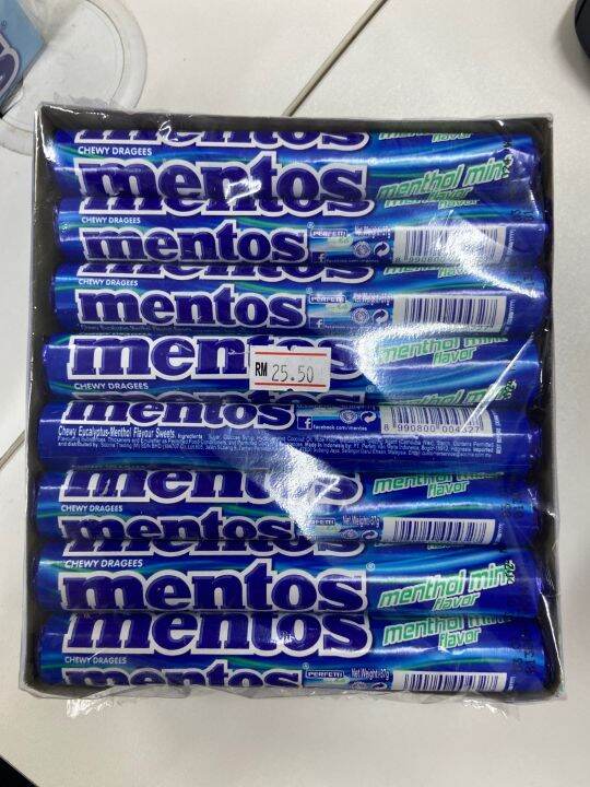 Menthos 37g x 24 rolls (Menthol Mint Flavor) Lazada