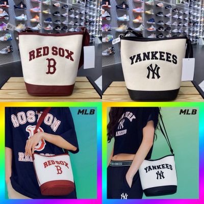 กระเป๋าทรงถัง คลอใหม่ mlb red/yankees ผ้าแคนวาส