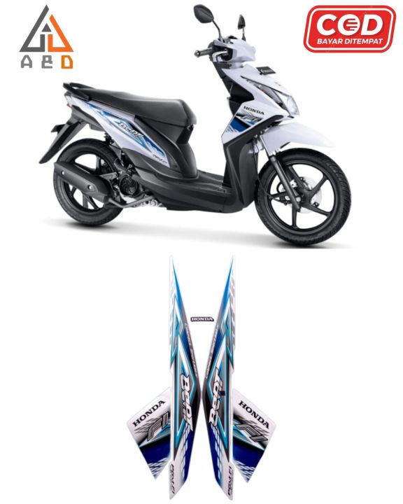 Stickers Striping Lis Les Polet Body Motor Honda Beat Fi 2014 Putih