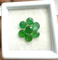 มรกต 4มม. 1.70cts 7เม็ด ทรงกลม พลอยธรรมชาติ100% Emerald 4mm 1.70cts 7pcs round shape 100% natural gemstone