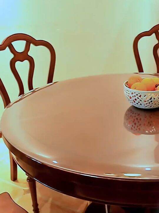 PVC circular tablecloth transparent dining table protective cover dining table plastic